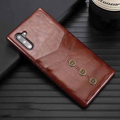 China New Creative Design Anti-fall Button Leather Phone Case Accessories With Card Slot For Samsung Galaxy Note 10 for sale