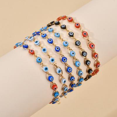 China ZMZY BOHEMIA Gold Color Chain Turkish Lucky Evil Eyes Bracelet Women Charm Fashion Friendship Blue Eyes Handmade Female Bracelet for sale