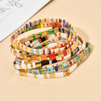 China BOHEMIA Miyuki Bracelet Rainbow Gift Boho Summer Pulseras Mujer Mixed Colorful Tila Bead Bracelets For Women for sale