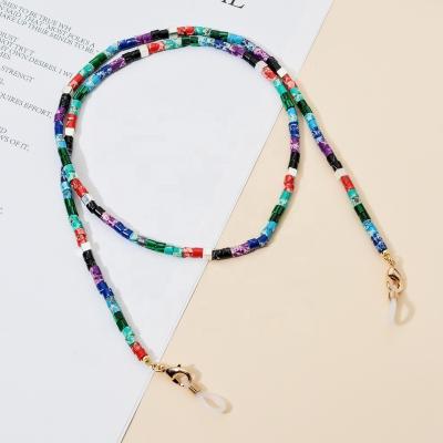 China New Bohemia Fashion Reading Glasses Straps Anti-lost Glass Laces Holder Eyewear Retainer Beaded Glasses Bead Chains Sunglass Chain for sale