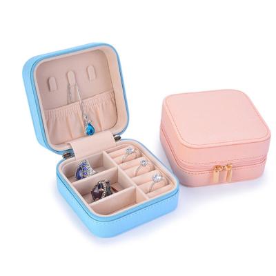 China NATIONAL Travel Jewelry Organizer Portable Storage Case With Zipper for sale