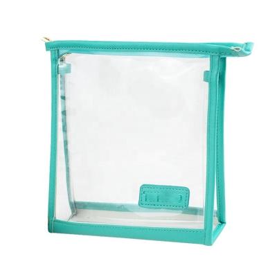 China Custom Fashion PVC Beauty Bag Waterproof Transparent Makeup Bag Cosmetic Zipper Bag for sale