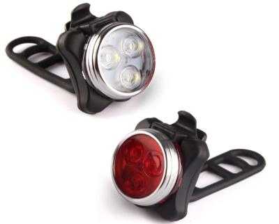 China Super Bright USB Bike Accessories LED Front Rear Light Cycle Light Rechargeable Bicycles 10.7*10.5*4.4cm for sale