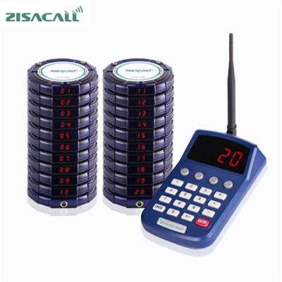 China ZISACALL ZCR1+ZCT1+ZCRB1 Restaurant Coaster Pager Calling System Wireless Paging System for sale