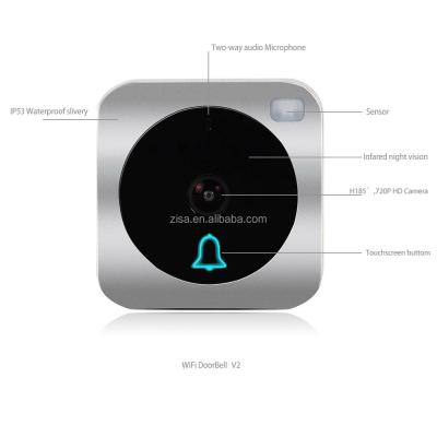 China Home Security Smart WIFI Doorbell Camera With Infared Night Vision Radio Microphone Remote Visual Function ZC-V2 for sale