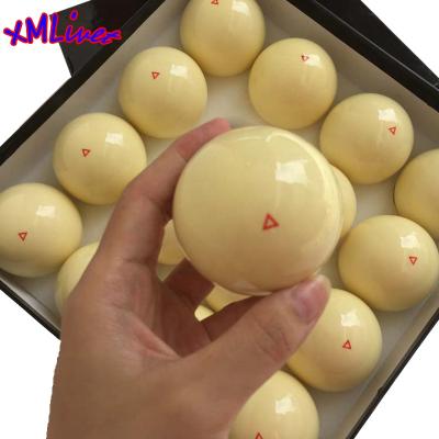 China Resin xmlivet Billiards Pool Balls White Yellow With Resin 52.5mm/57.25mm Red Nine-ball White Triangle Balls Accessories for sale