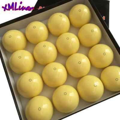 China Resin xmlivet Billiards Pool White Balls Yellow Color With White Blue Circle 57.25mm Nine-Ball Ball Free Shipping Accessories for sale