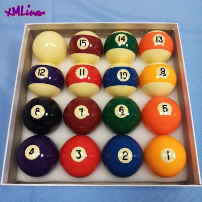 China High Quality xmlivet 57.25mm Full Set Resin Billiard Balls Pool Balls In 2 1/4inch Billiards Accessories for sale