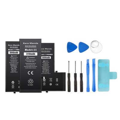 China Wholesale Cell Phone Factory Li-ion Polymer Cell Phone Battery Replacement for iPhone 11 11 pro 11 pro max with install tool kits for sale