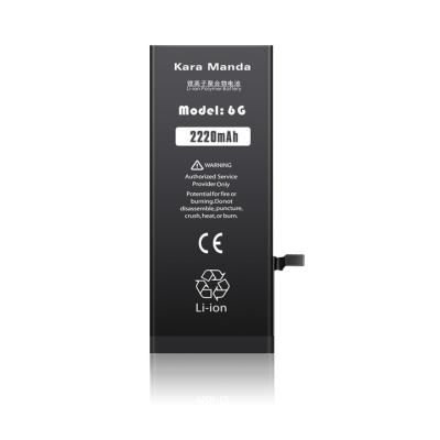 China Kara Manda Wholesale Selling Mobile Phone Cell Phone Batteries Lithium Ion Battery Replacement For iPhone 6 Battery High Capacity 2220mAh for sale