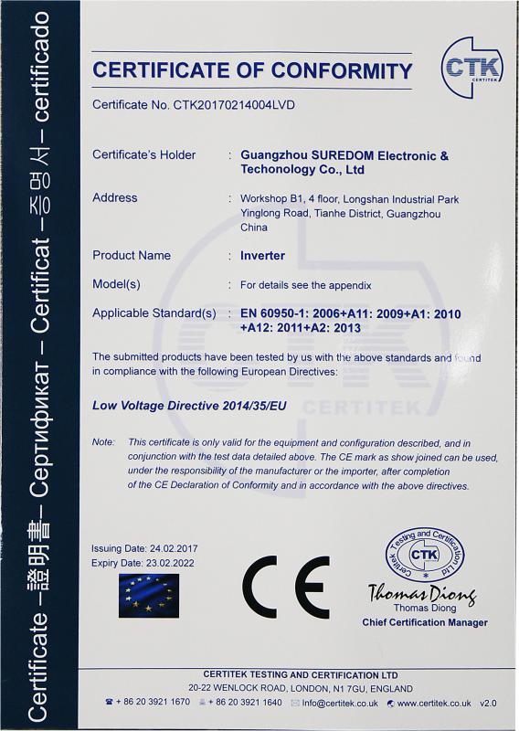 CE - Guangzhou Suredom Electronic Technology Co., Ltd.