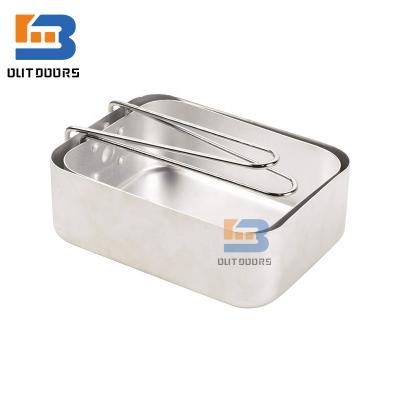 China 1~2person Outdoor Camping Mess Set Camping Aluminum Lunch Box Army Military Mess Tin Kit for sale