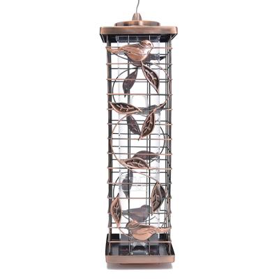 China Non-automatic Modern Outdoor Plastic Garden Pagoda Tube Metal Wild Bird Feeder for sale