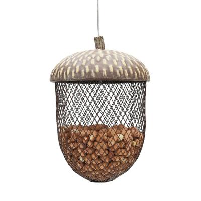 China Sustainable Metal Mesh Decorative Garden Nut Fruit Bird Feeder for sale