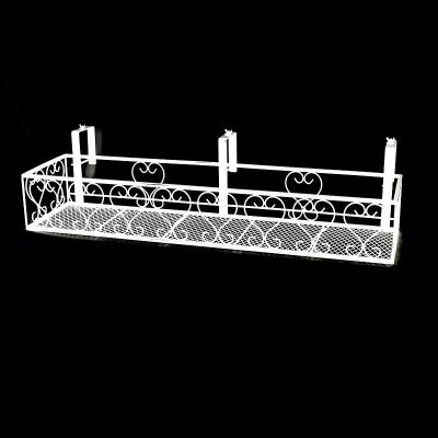 China Outdoor Plant Rack Hanging Balcony Metal Flower Pot Rack Plant Storage Rack for sale