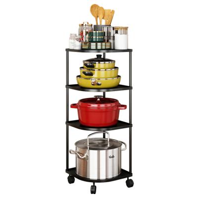 China 2 3 Layers Multifunctional Viable Storage Kitchen Rack Holders & Racks Home Corner Pot and Pan Organizer for sale