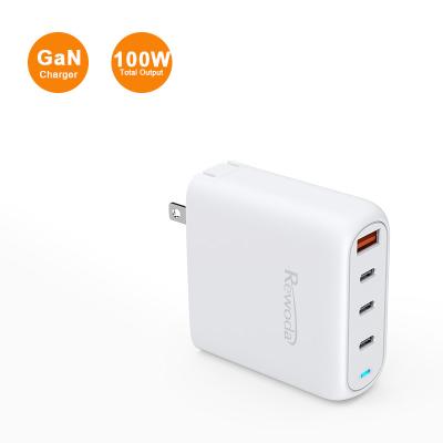 China Macbook 4 in 1 USB Type C 100W GaN Wall Travel Fast GaN Charger for Laptop Tablet Mobile Phone Charger for sale