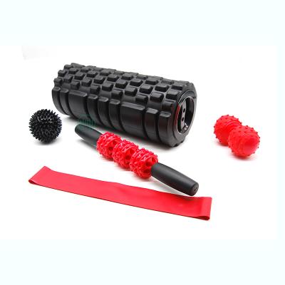 China Comfortable Home Gym Equipment EVA Yoga Massage Foam Roller Black Set for sale