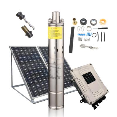 China new deepwell 0.75inch stainless solar panel feili solar water pump solar pump kit for sale