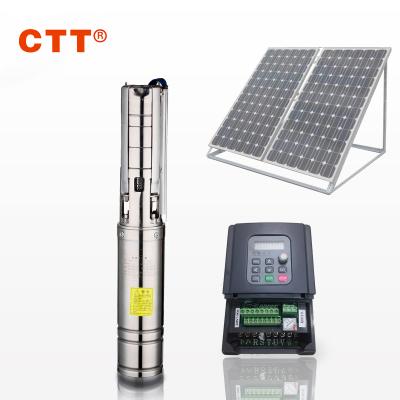 China Home Use Solar Submersible AC DC Solar Pump Deep Electric Water Pumping Irrigation Machine Well With Cost for sale