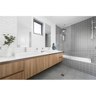 China 2022 Vermont Modern Wall Hang Modern Wood Grain Bathroom Custom Vanity for sale