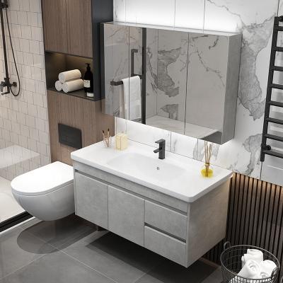 China 2020 Modern Custom Hangzhou Vermont Wall Hang Modern Concrete Bathroom Vanities With Mirror for sale