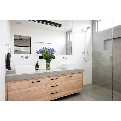 China 2022 Hangzhou Vermont Modern Custom Wall Hang Modern Wood Grain Bathroom Vanity for sale