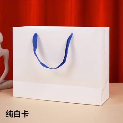 China Recycled Materials Cheap Custom Gift Bag Custom Logo Gift Bag Luxury Small Gift Clothing Shopping White Card White Kraft Paper Bag Carton for sale