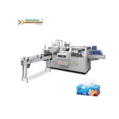 China 0.018mm-0.03mm Wholesale Professional Automatic Facial Tissue Box Packaging Machine for sale