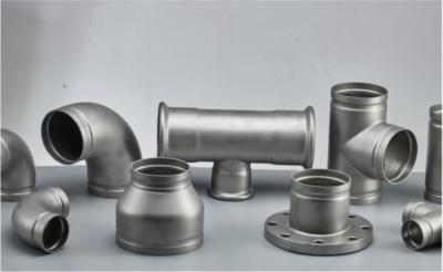 China Stainless Steel Grooved Pipe Fittings With Sandblasting / Polishing Surface Treatment for sale