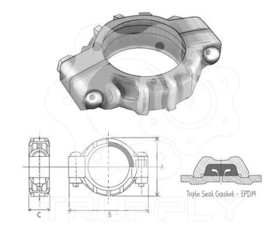 China High Strength Groove Lock Pipe Fittings Groove Lock Clamps Customized Size for sale