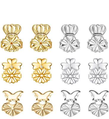 China New 12 Styles Environmentally Friendly Heart-Shaped Earring Jewelry Accessories Gold Color Earring Pusher Holder Earrings for sale