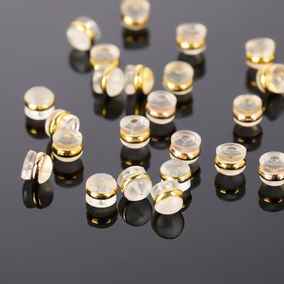 China 100pcs/bag Round Silicone Environmental Friendly Earplugs Stud Earring Back Support Plug Earrings Jewelry Accessories for sale