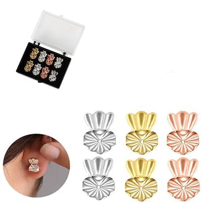 China Fashionable 4 Pairs Adjustable Earring New Popular Love Heart Stud Earring Back Pushers Lifts Earlobe Accessories for sale