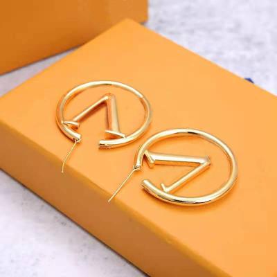 China High Quality Vintage Fashion Women's Large Simple Circle Hoop Earrings For Woman for sale