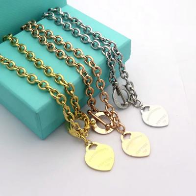 China Vintage Exquisite Love Heart Forever Pendant Necklace For Women Gold Silver Color Wedding Jewelry for sale