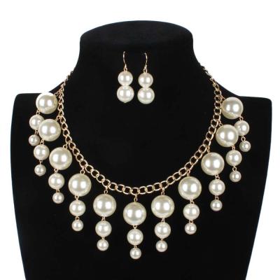 China Vintage Fashion Pearl Necklace Ladies Short Tassel Clavicle Chain Wholesale for sale