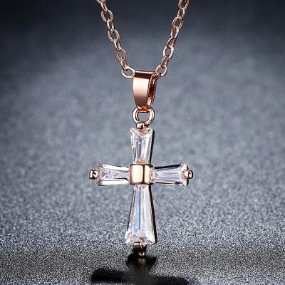 China Vintage Fashion Cross Zircon Necklaces For Women Gold Choker Necklaces Chain Jewelry for sale