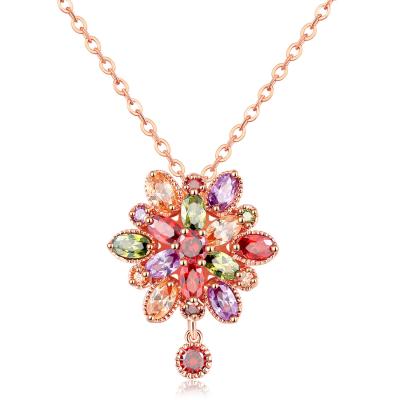 China Luxury Shiny Colorful Bridal CZ Wedding Jewelry Set Vintage Zircon Necklace Women Bridal Accessories for sale