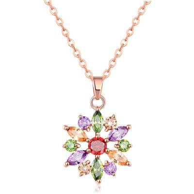 China Vintage Korean Design Simple Exquisite Geometric Zircon Necklace For Women for sale