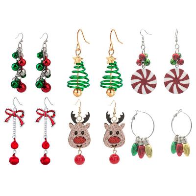 China Hot Selling Vintage Amazon Christmas Bells Deer Christmas Tree Key Earrings for sale