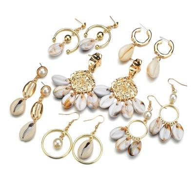 China Environmentally Friendly Fashion Retro Earrings Trend Creative Marine Wind Earrings Shell Earrings for sale