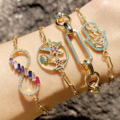 China Vintage Cuban HipHop Bracelet Women Micro-inlaid Adjustable Zircon Bracelet Hip Hop Bracelet For Women for sale