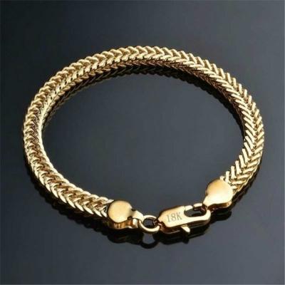 China Luxury Fashion 18K Gold Vintage Men's Gold Bangle Bracelet DIY Ladies Exquisite Bangle Jewelry for sale