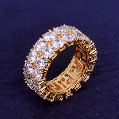 China Vintage Hot Sell Mens Ring Vintage Hip Hop Jewelry Zircon Iced Out Copper Rings Luxury Gold Silver Plated For Lover Fashion Jewelry for sale