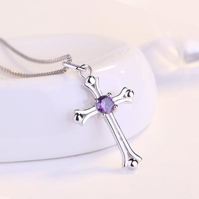 China Environmental friendly simple 2021 s925 sterling silver cross necklace for women for sale