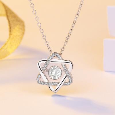 China New fashion environmentally friendly creative smart six-treble star 925 sterling silver necklace for sale