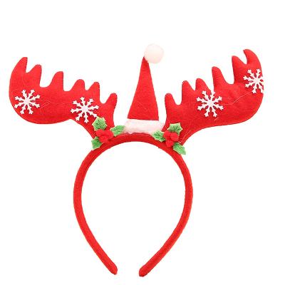 China Environmentally Friendly Headband Christmas Headband Buckle Christmas Antlers Flannel Ornament Christmas Adult Children's Party Supplies for sale