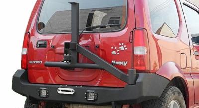 China Jimny Sport C rear bumper with spare tire rack 4x4 Tail Bumper for Jimny auto steel sport bumper for sale