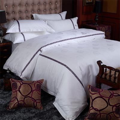 China 2020 New Style Disposable Hotel Bedding Fabric Jacquards, 2020 White Luxury King Of Four Seasons Hotel Cotton Bedding Sets for sale